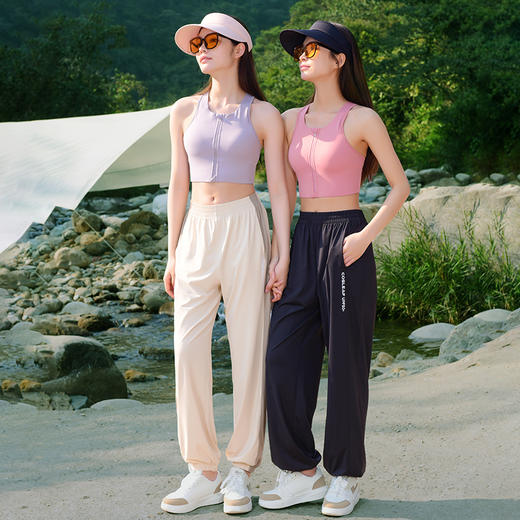 科里芙 莱卡防晒束脚裤运动户外薄款透气侧拼接裤 商品图0
