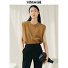 VIMAGE纬漫纪秋季新款圆领休闲自然宽松小上衣女T恤V2002606 商品缩略图5