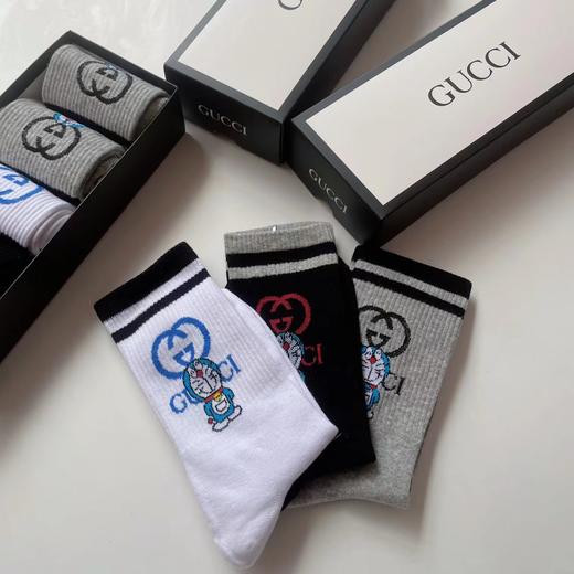 gucci哆啦a梦长筒袜  撞色袜男女情侣潮牌袜 商品图3