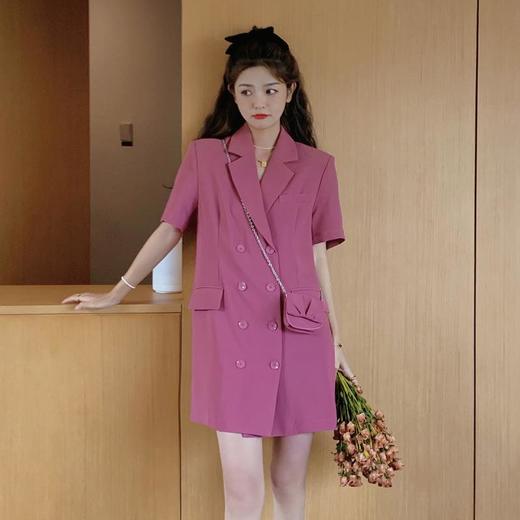 小个子连衣裙夏季女2023女装新款西装裙设计感减龄度假风裙子配包 商品图1