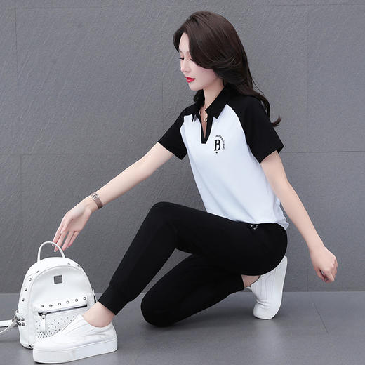 时尚洋气，短袖长裤运动裤休闲装女夏季薄款两件套TR-MLM2585 商品图7