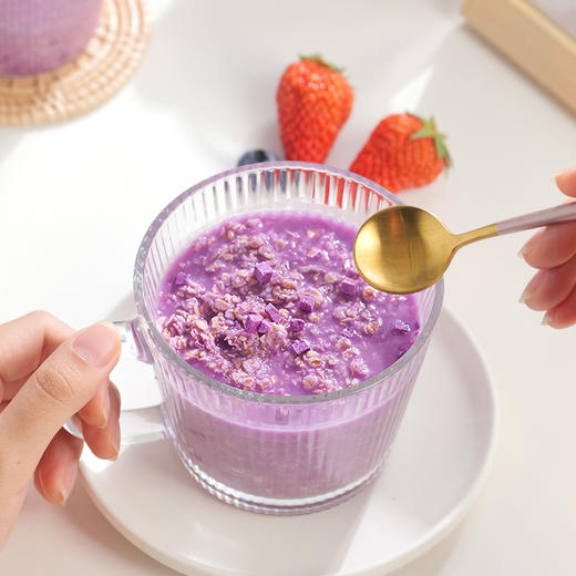 精力沛山药紫薯胚芽燕麦片 即食冲饮谷物早餐麦片 铁罐装728g 商品图3