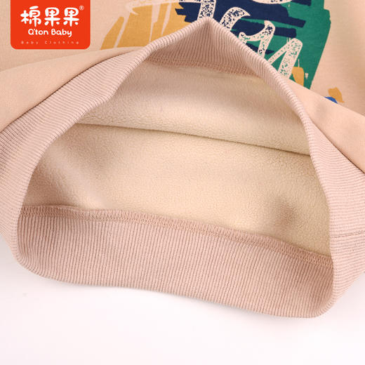棉果果秋季新品男童连帽套头加绒卫衣复合奥利绒加绒M312182423463 商品图5