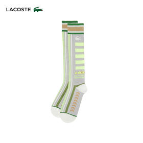 【海南专供价】Lacoste法国鳄鱼男女同款拼色印花中筒袜RA9422-10