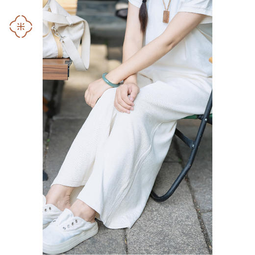 米马成衣  特别定制200g天然全棉无染色运动裤  通勤跳舞不耽误！ 商品图3