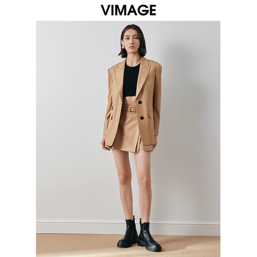 VIMAGE纬漫纪秋季新款时尚百搭显瘦干练西装外套女V2003604 商品图1