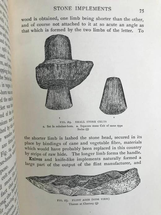1909年 英格兰史前时代遗物 93幅插图 漆布精装大32开 商品图14