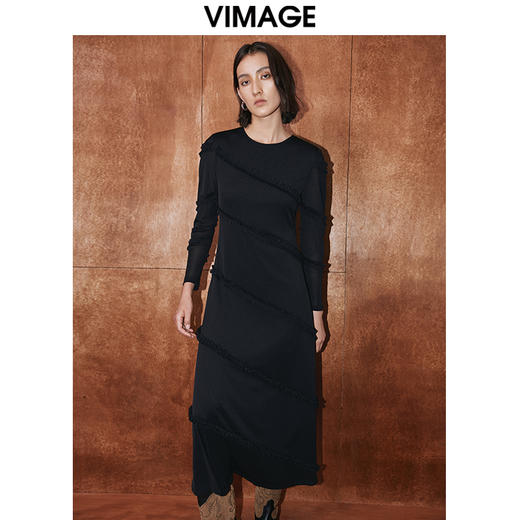 VIMAGE纬漫纪秋季新款时尚气质修身连衣裙V2077604 商品图5