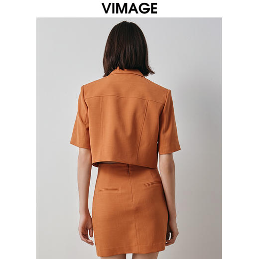纬漫纪VIMAGE秋季新款时尚西装翻领显瘦短外套女V2003603 商品图4