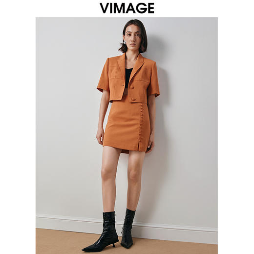 VIMAGE纬漫纪秋款时尚气质个性显瘦百搭包臀半身裙短裙女V2006606 商品图1