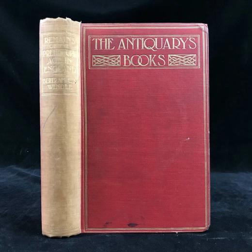 1909年 英格兰史前时代遗物 93幅插图 漆布精装大32开 商品图0