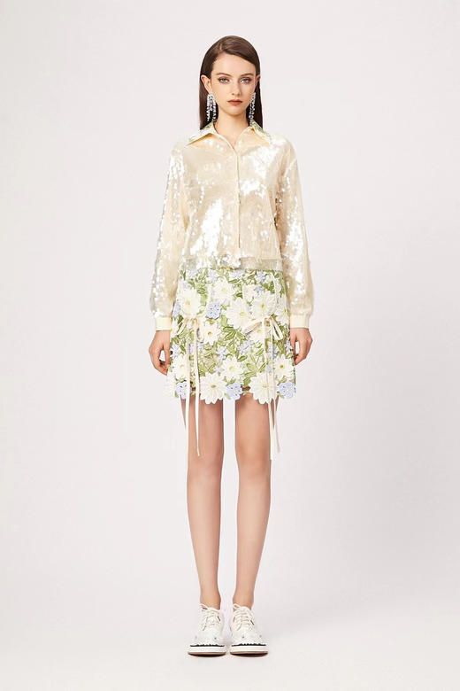 花卉水溶蕾丝A型半裙 商品图1