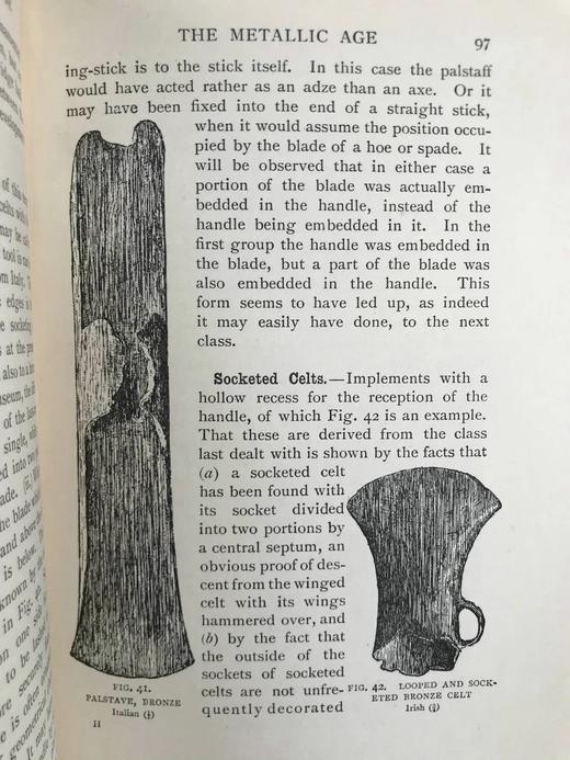 1909年 英格兰史前时代遗物 93幅插图 漆布精装大32开 商品图12