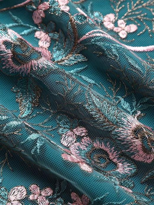 DNO-3EA8956夏季短袖新款休闲大码连衣裙收腰显瘦刺绣女裙子 商品图3