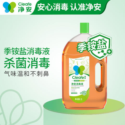 净安 季铵盐消毒液家用2L手部皮肤地板玩具宠物用品衣物等多用途消毒水松木清香不刺鼻杀菌率99.999% 商品图1