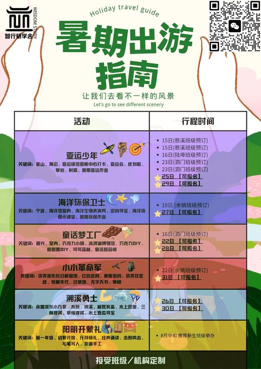 【智行研学】七月暑期活动——亚运少年 / 童话梦工厂 / 海洋环保小卫士 / 溯溪勇士 / 小小革命军等 商品图0
