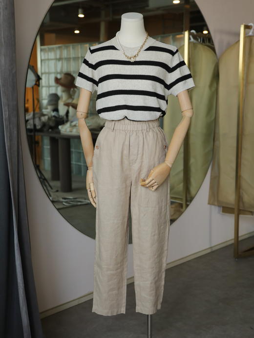 Maison Covet 燕麦色麻棉裤 商品图5