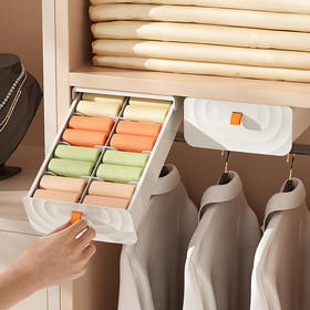 「两色可选！巧用空间收纳」衣柜抽屉式内衣收纳盒 分格袜子内裤收纳整理储物盒办公桌下文具置物架