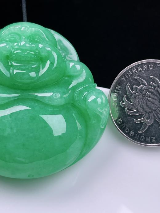 497118 翡翠满绿大坐佛吊坠  宽容大度，笑口常开，简约大方 尺寸44.5/46.9/12.8mm 超值价💰13480 商品图7