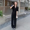 原创短袖西装领连体衣女装2023夏季新款设计感黑色连衣裤连体裤子 商品缩略图2