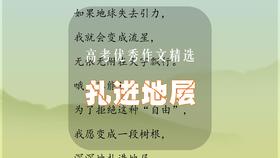 高考优秀作文精选：扎进地层