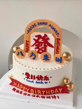 八方来财蛋糕装饰发字插件爸爸男士生日快乐蛋糕插牌插旗卡