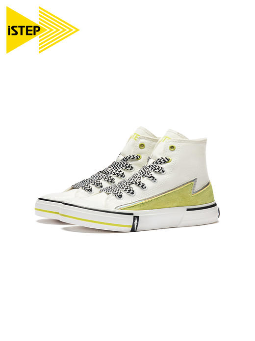 iSTEP夏季情侣款池磊联名帆布鞋国潮闪电撞色拼接印花休闲女鞋 商品图3