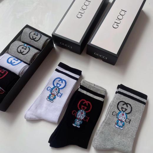gucci哆啦a梦长筒袜  撞色袜男女情侣潮牌袜 商品图2