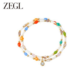 ZEGL彩色串珠叠戴多巴胺手链女轻奢小众精致新款彩虹手饰品