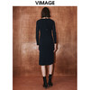 VIMAGE纬漫纪秋季新款纯色气质连衣裙V2007608 商品缩略图4