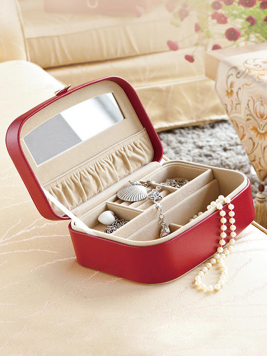 【6F】多样屋荔枝纹首饰盒结婚订婚三金珠宝带锁多层大容量高档收纳盒（中） 商品图2