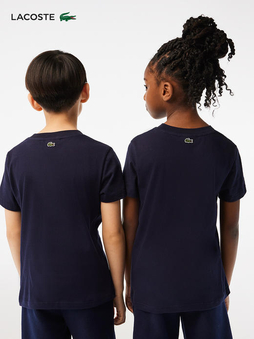 【海南专供价】Lacoste法国鳄鱼童装新款logo印花圆领短袖T恤TJ9732-10 商品图1