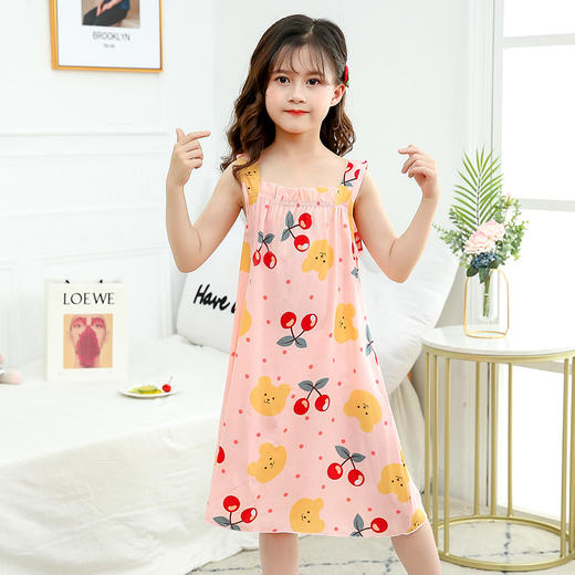【49.9/2件女童睡裙棉绸夏季儿童薄款公主家居服】睡衣空调服女孩大童吊带睡裙，梦境之中，清风拂面。柔美的棉绸，轻盈自如。午后时光，静静流淌。童心未泯，静享盈裙。sh 商品图2