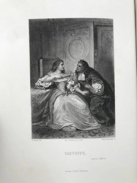 【法语】1869年 莫里哀作品全集 约10幅插图 真皮精装16开 商品图9