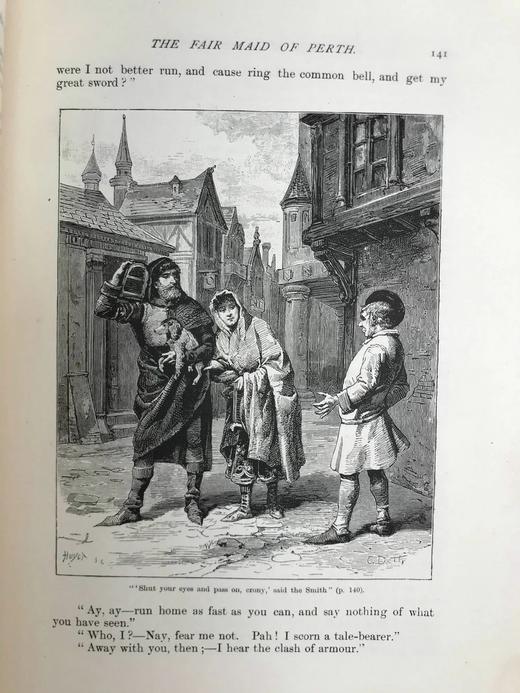 约19世纪后期 司各特《帕思丽人》 约百幅插图 漆布精装16开 商品图9