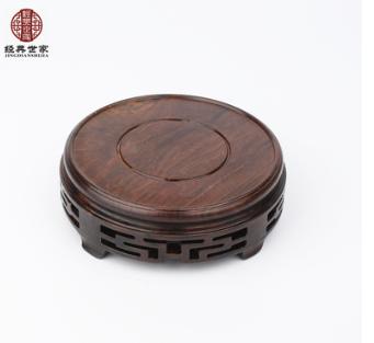 圆形回纹套三底座-紫檀木 商品图0