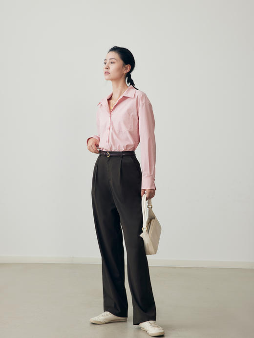 HeyDress窄版阔腿裤女春秋法式高腰休闲裤宽松直筒拖地裤百搭长裤 商品图2