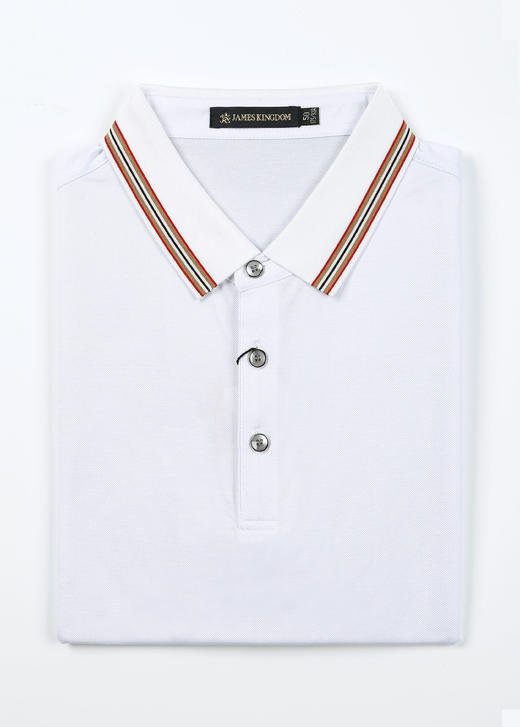 【1件/119 2件119】占姆士男士翻领含桑蚕丝纯色短袖POLO衫   一款三色  黑白绿 商品图1