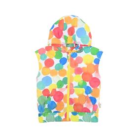 rainbowxoxo 童装彩色波点印花拉链有帽背心外套【该商品不支持用券】