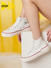 iSTEP夏季情侣款高帮帆布鞋复古解构女鞋厚底国潮休闲小白鞋 商品缩略图3