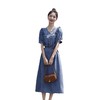 天丝牛仔连衣裙夏季女2023女装新款法式气质减龄木耳边设计感长裙 商品缩略图4