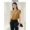 VIMAGE纬漫纪秋季新款圆领休闲自然宽松小上衣女T恤V2002606 商品缩略图0