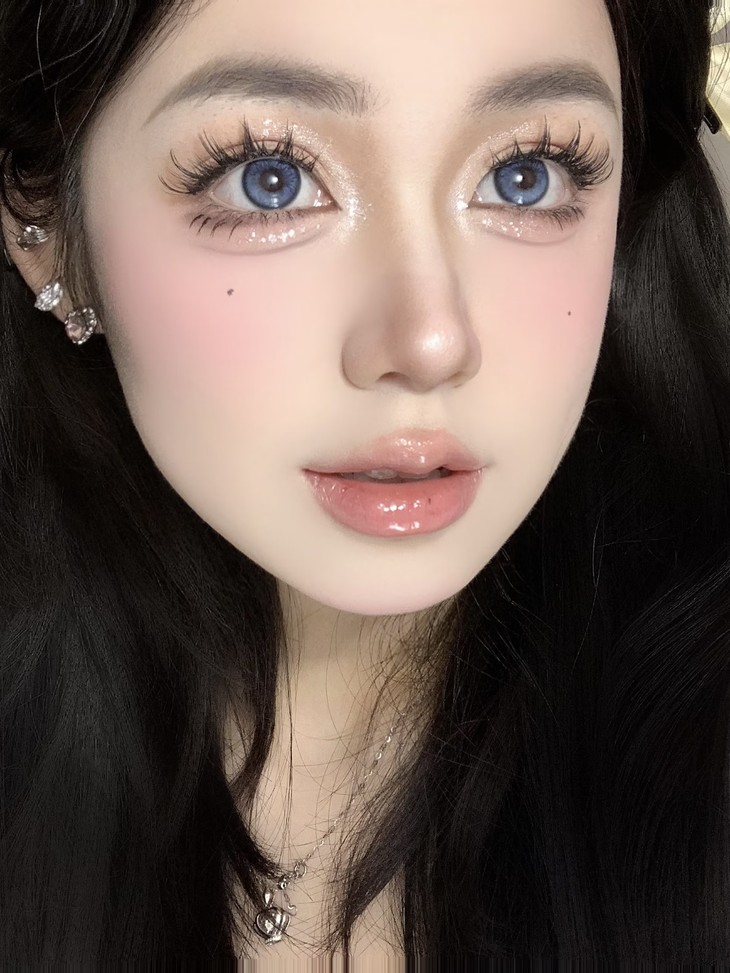 TiccMay美瞳 年抛隐形眼镜 蓝里蓝气 14.5mm 1副/2片 左右度数可不同-VVCON美瞳网24