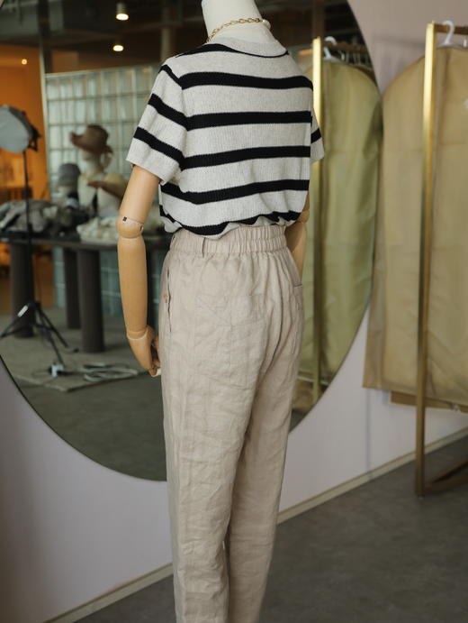 Maison Covet 燕麦色麻棉裤 商品图7