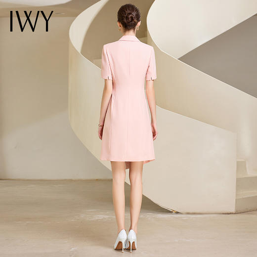 IWY/粉色系带收腰显瘦设计感连衣裙女夏季高级感西装裙232041Q1 商品图6