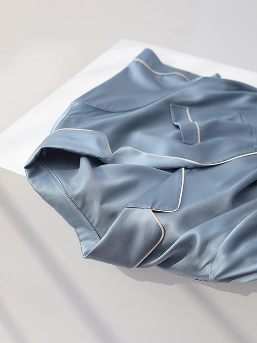 【3F】安莉芳桑蚕丝薄款睡衣套装男短袖长裤家居服ELM0579 商品图2