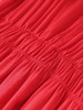 法式复古，天丝红色显白气质名媛简约显瘦遮肉松紧腰连衣裙WLZD-2317308 商品缩略图3