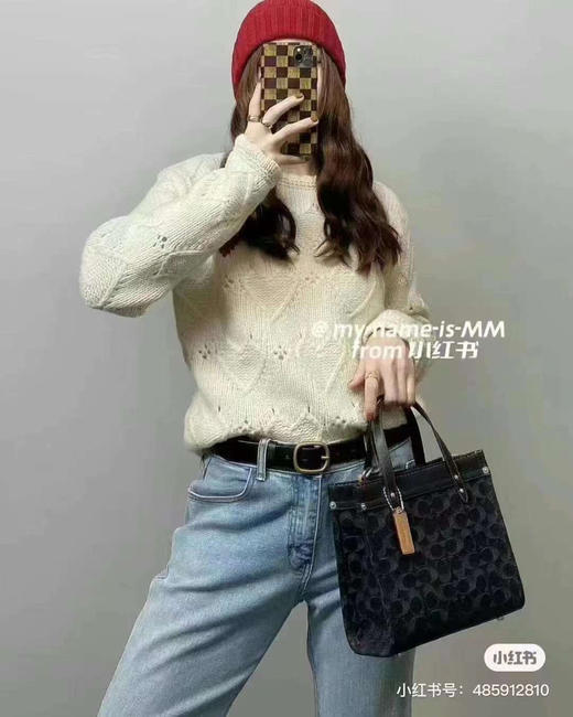 🇺🇸1998包邮！Coach精品店香布蕾Field tote 22 ，黑色logo➕全皮拼接，经典又高级！ 商品图1