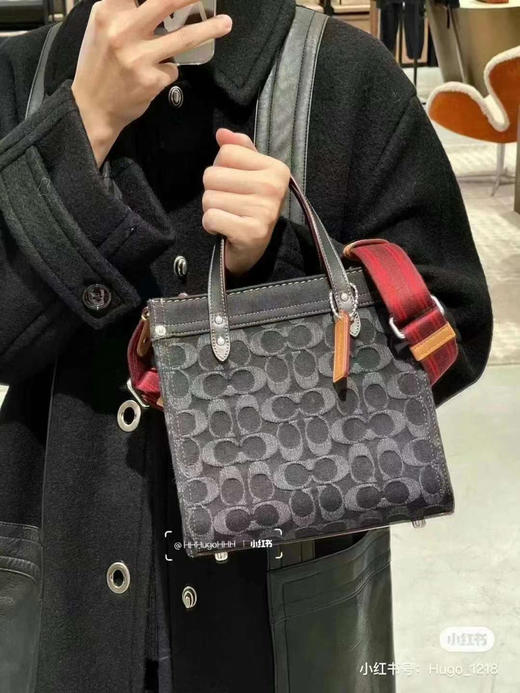 🇺🇸1998包邮！Coach精品店香布蕾Field tote 22 ，黑色logo➕全皮拼接，经典又高级！ 商品图3