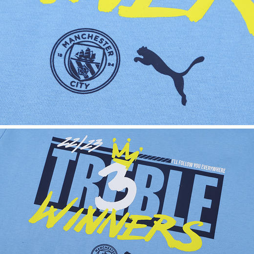 PUMA/彪马2023年曼城英超足总杯欧冠三冠王纪念短袖成人男779044 04 商品图2